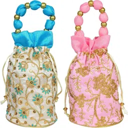 Women Blue, Pink Potli-image-63