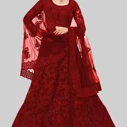 house of common Embroidered Semi Stitched Lehenga Choli image 1