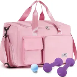 meishidi 27 L Gym Duffel Bag - Nylon 27 L Gym Duffle Bag For Men & Women(Sakura Pink, 50 x 20 x 28 cm) - Pink image 2