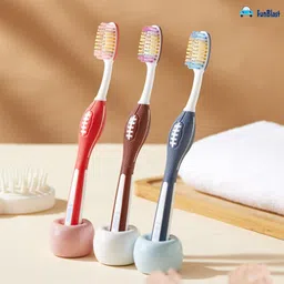 funblast Tooth Brush Set - Toothbrush for Adults, Medium Bristles for Sensitive Teeth Medium Toothbrush image 2