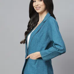 cottinfab Women Solid Single Breasted Party Blazer image 3