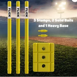 flick Full Size Heavy Duty Plastic Cricket Stump Set - Perfect for All Age Groups image 3