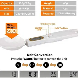 ELITEHOME Spoon Scale with LCD Display Electronic Weight Measure Scale for Kitchen, Floor Weighing Scale image 4