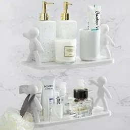 Self Adhesivecute Floating Shelves Wall Shelf for Home, Office & Kitchen X2.421 Plastic Wall Shelf-image-85