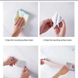 shivaaro Bathroom Hand Towel Holder Single Towel Rack Bath Towel Shelf Bathroom Towel MULTICOLOUR Towel Holder image 5