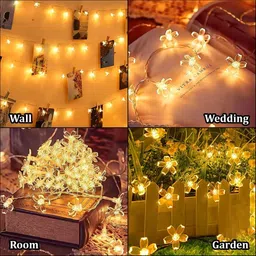 sarvavikri 14 LEDs 3 m Yellow Steady Flower Rice Lights image 4