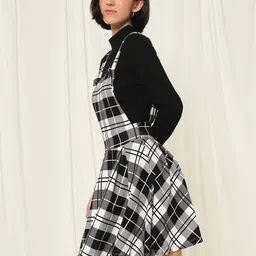 tandul Women Black, White Dungaree image 5