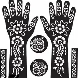 bittu creation MENDI_B034 MENDI_B034 Henna Tattoo Stencil image 1