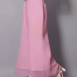 somvati Women Loose Fit Pink Georgette Trousers image 3