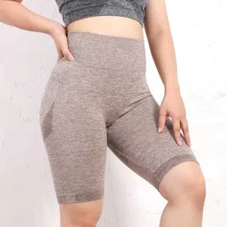 headbutt Solid Women Brown Gym Shorts image 2