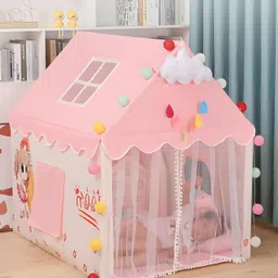 radhe enterprise Children Boy Portable Castle (M) Size Light Weight Kids Play (Pink )-picture-20