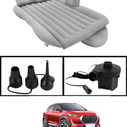 Universal Silver Car Bed With 2Pillows/Air Pump/knozzel For Travel/Camping-180 Universal Polyster Silver Car Bed For Travelling/Home/Camping-180 Car Inflatable Bed-image-33