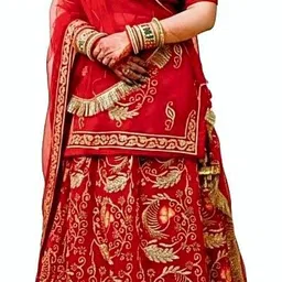 womengirlfashion Embroidered Semi Stitched Rajputi Poshak image 3