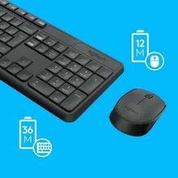 Logitech MK235 Full-Sized, 15 FN Keys, 3-Year Battery Life Combo Mouse and Wireless Standard Laptop Keyboard Compatible with Desktop, Laptop, Mac 2.4 GHz Wireless Unifying USB Receiver, Compatible with PC, image 3