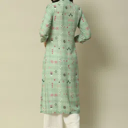 rangriti Women Printed Viscose Rayon Straight Kurta image 4