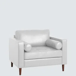 timberly Bruch Pu Leather 1 Seater Sofa in Beige Colour image 4