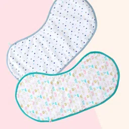 momzjoy Organic Cotton Bib cum Burp Cloths | Set of 2 | Bamboo Terry Backing-picture-24