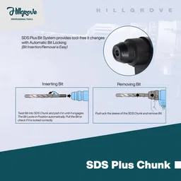 hillgrove 100% Copper Winding HGCM488M6 20mm Hammer Impact Drill Machine with 3 Bits for Making Holes in Metal/Wood/Concrete Hammer Drill (20 mm Chuck Size) Pistol Grip Drill image 5