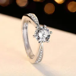 zarkan 925 Stone Statement Silver Ring Perfect For Gifting Silver Zircon Rhodium Plated Ring-picture-28