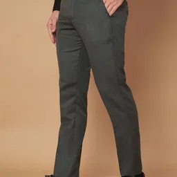 cyphus Men Slim Fit Light Green Viscose Rayon Trousers image 3