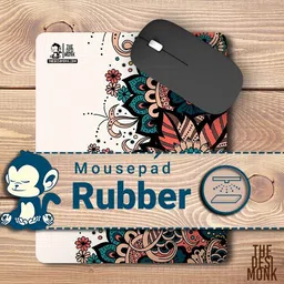 The Desi Monk Indian Flower Anti Skid Mouse Pad for Laptops and Computers Non Slip Base Mousepad image 3