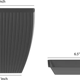 gajanan mart 7 inch Square Flower Pots Outdoor Indoor, Planters with Drainage Hole and Tray Plant Container Set image 3