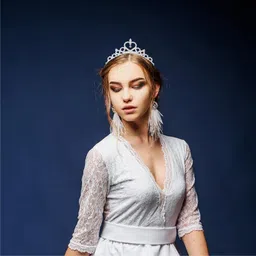 local charm Crown Tiara for Girl Kid tiara for birthday girl -Silver Hair Band image 4