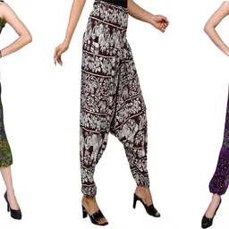 fusfus Printed Rayon, Cotton Women Harem Pants image 1