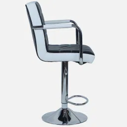furniturstation Xena Leatherette Bar Stool In Black & White Colour image 5