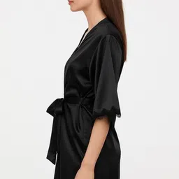 nightgirl Black Large Bath Robe image 3