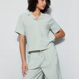 ginger by lifestyle Women Regular Fit Solid Spread Collar Casual Shirt-picture-11