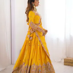 om creation Embroidered Semi Stitched Lehenga Choli image 3