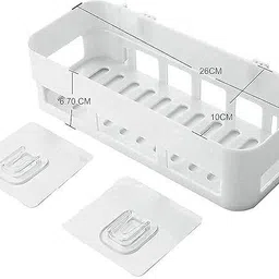 flipkart smartbuy Wall Mount Bathroom Soap Dish & Shelf for Home & Kitchen.Adhesive Without Drill Plastic Wall Shelf image 4
