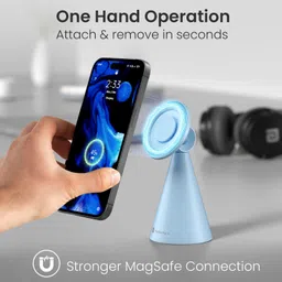 Portronics Mogun 5 Magnetic Phone Holder,best for Desk,360°Rotation,180°Pivot,Magsafe only Mobile Holder image 2