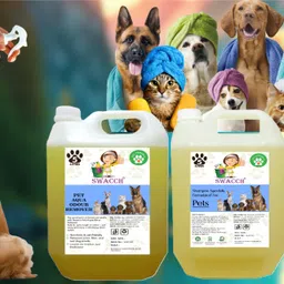 swacch Pet Aqua Odour Remover + Pet Shampoo (Combo Pack of 2) Economical Pack Conditioning Lemon Dog, Cat Shampoo image 2