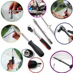 squaro online store 46Pcs Socket Wrench Set 1/4 Inch Combination Repair Tool Kit Professional and Home Use (Multicolor Box - As per Available ) Socket Set image 4