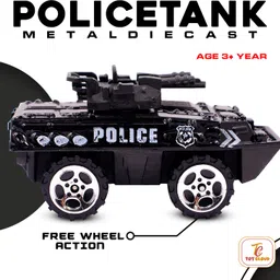 toy cloud Free Wheel Die-Cast 3pcs Police Military Vehicle Set-2 Pcs, 1:64 Scale Model Toy image 2