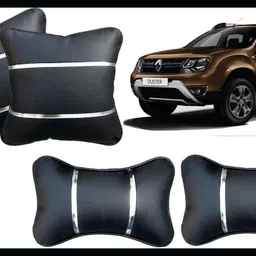 peeps store Black, Silver Leatherite Car Pillow Cushion for Renault-picture-23