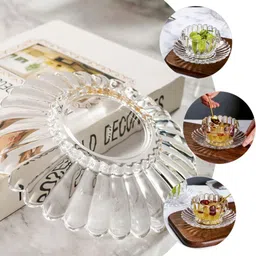 glassbunny Glass Flower Glass Serving Bowl And Plate, Dessert Cup Ice Cream, Sundae, Sweets, image 3