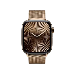 Apple Watch Series 10 GPS+Cellular with Milanese Loop (42mm Retina LTPO3 OLED Display, Gold Titanium Case) image 2
