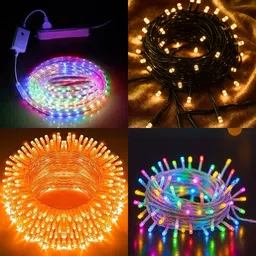 nkxik 35 LEDs 10 m Multicolor Steady Strip Rice Lights image 1