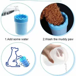 foodie puppies Foot Washing Cup, Pet Paw Cleaner Portable Dog Paw Washer with Soft Silicone Bristles for Quickly Cleaning Pets Muddy Feet - Color May Vary (Large) Grooming Gloves for Dog & Cat image 2
