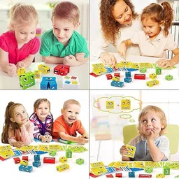 countrylink Montessori Face Changing Cube Puzzle Game for Kids – Emotion Learning Toy Set image 4