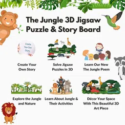 the funny mind 22 Pieces 3D Jungle Theme Wooden Board Game, Puzzles image 4