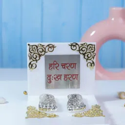 devanix Decorative Silver Plated Lakshmi Charan Base Showpiece Ideal for Home & Office Decorative Showpiece-11 cm image 4