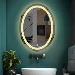 sanif SHOP_Oval LED Mirror For Bathroom Size 18x24, Decorative Mirror with Lights Bathroom Mirror image 2