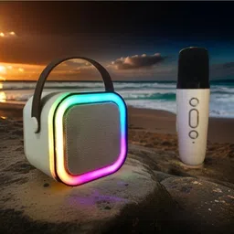 FYDs G13_k12 Wireless Karaoke Mic Speaker: K12 with RGB, 5W Bluetooth 10 W Bluetooth Home Audio Speaker-image-1