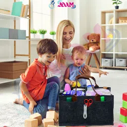 jdam Baby Diaper Storage Organizer Nappies Bag For All newborn Baby Products Nursery Basket, Multipurpose Bag image 4