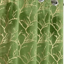 152 cm (5 ft) Window Velvet Room Darkening Curtain Single Curtain-image-3