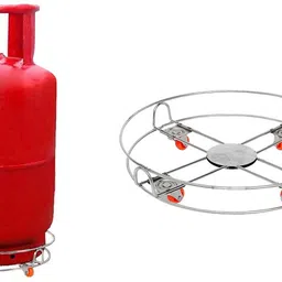 hm evotek Stainless Steel Gas Cylinder Trolley with 4 Wheels LPG Cylinder Stand K8 Stainless Steel Kitchen Trolley-picture-27